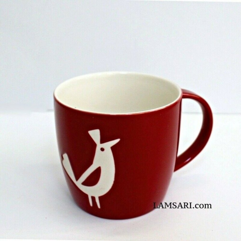 Starbucks Holiday 2011 Red Edged Partridge Ceramic Coffee Cup Mug 14 oz